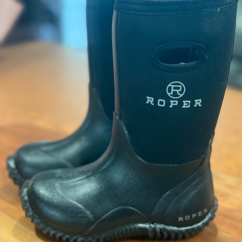 Roper Kids Black Snow Boots